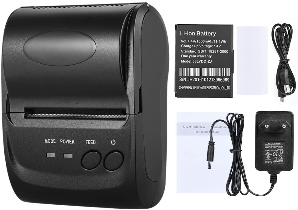 Mini Bluetooth Wireless 58mm  203DPI USB Thermodrucker Kassendrucker Bondrucker 